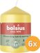 Bolsius Bougie conique Sunny Yellow Ø58 x 80 mm – 17 heures de combustion – 6 Pièces – Bougies d'ambiance jaunes