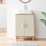 en.casa Wastafelonderkast Ferrersp 80x60x35 cm eikenkleurig havermout en naturel