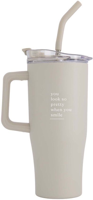 Zusss Tumbler Pretty Smile Roestvrij Staal Sand