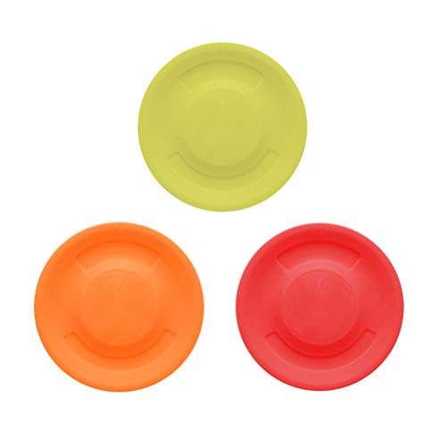 JUHONNZ Mini frisbee, 3 stuks siliconen gravity disc chips, geel/rood/oranje