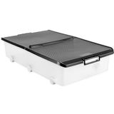 TATAY Kunststof Opbergbox 63 l Onderbed met Ergonomische ABS-Handgrepen | 45x78x18 cm | BPA-Vrij Materiaal | Sterk Ontwerp | Solide Bouw | Handige Details | Efficiënte Huishoudelijke Toepassing, Rood