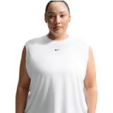 Nike One Relaxed Dri-Fit-tanktop (dames) (grote maten), wit/zwart, FN2813-101, 3X