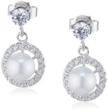 Diamonfire Damen-Ohrringe Bridal 925 Sterling Silber hochwertige 3-fach Plattierung 62-1456-1-111