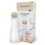 SPIEGELAU-Edition Set van arvenballen, 1 liter, glazen karaf van het huis Spiegelau met natuurlijk geurende arvenbol met gravure van de arvenfamilie, bekend van vakhandel en horeca