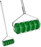 Outsunny Rolgazonbeluchter - Gegalvaniseerd staal - 45x21x140cm - Donkergroen