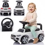 Sun Baby Mercedes C-Class Kindervoertuig, Loopauto met Claxon, ride on, babyauto, loopstoeltje met claxon en motorgeluiden, max 25 kg (Wit)