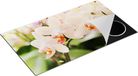 Chefcare Inductie Beschermer Gestreepte Witte Orchidee Bloemen - 90x55 cm - Multicolor
