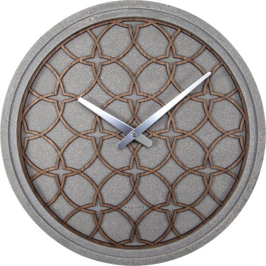 NeXtime Concreto Love Wandklok - 39cm - Grijs
