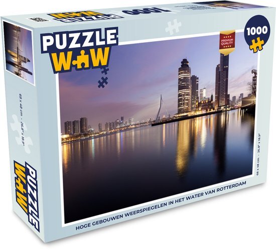 MuchoWow Puzzel Rotterdam - Water - Wolkenkrabber - Legpuzzel - Puzzel 1000 stukjes volwassenen