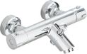 Unyqoos® Mitigeur de douche thermostatique chromé avec sécurité à 38°C – Inverseur pour pomme de douche et douchette, température constante, finition chromée résistante à la corrosion