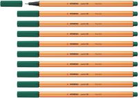 STABILO point 88 - Premium Fineliner - Fine 0,4 mm – Pine Groen – Doos 10 stuks