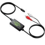 LiNKFOR 192kHz DAC Converter Digitaal naar Analoge Converter Digitale Optische SPDIF Toslink naar Analoge Stereo Audio RCA L/R Audio Adapter met Optische Kabel voor HDTV Blu Ray DVD Amps TV Box Game