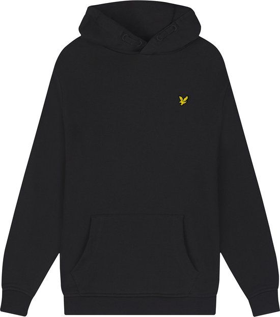 Lyle & Scott Hoodie - Jet zwart - Kinderen - Maat 128/134 - Driekwart mouw - Blauw - Effen - Casual - Lente/Zomer 2023
