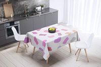 Bonamaison Tafelkleed, Anti-Mold, Sneldrogend, Waterdicht, 100% Polyester Tafellaken, Willekeurig patroon, 140 x 140 Cm - Ontworpen en Vervaardigd in Turkije