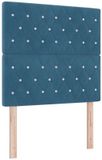 vidaXL - LED Hoofdbord - Donkerblauw - 90 cm - Fluweel