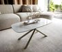 Sarity Table basse Edge forme bateau 100x50 cm céramique Onyx Pearl Sarity métal finition effet titane