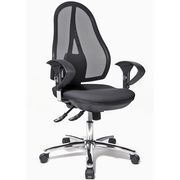 Topstar Open Point® Deluxe Sy mesh bureaustoel hoogte 103 - 111 cm zwart en chroom