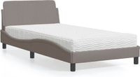 vidaXL Bed met matras "Dover", taupe, stof, 100x200 cm