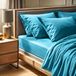 Premium Ranforce Premium Hoeslaken (90 x 200 + 30 cm), 100% Katoen, 155 Draden Count, Turquoise