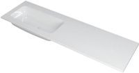Wastafel INK Faktor Wastafel Polystone Links Zonder Kraangat - 1600x450x15 mm - Glans Wit