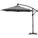 Feelfurniture Parasol suspendu gris foncé – Parasol Banana avec éclairage LED et housse – Ø 300 cm