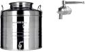 Megashopitalia Houder van roestvrij staal 15 30 50 liter Made in Italy met afdichting voor deksel en kraan van roestvrij staal inclusief druppelbescherming (30 liter)