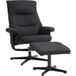 Fauteuil inclinable avec repose-pieds, pivotant, fonction basculante, aspect velours, jusqu'à 150 kg, noir