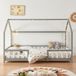 en.casa Kinderbed Sisimiut Huisbed 200x140 cm Lichtgrijs en Wit