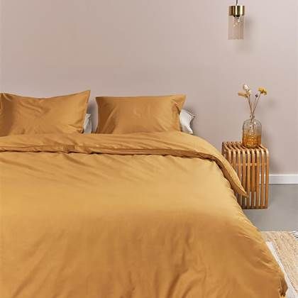 Ambiante Cotton Uni Dekbedovertrek 140 x 220 cm - Geel