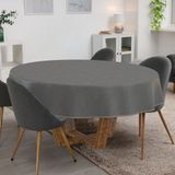 ANRO Tafelkleed Afwasbaar Donkergrijs Linnenlook Rond 120 cm