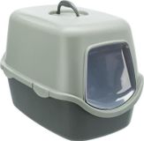 TRIXIE Kattenbak met deksel Vico, gerecycled materiaal, 40 x 40 x 56 cm, antraciet en grijs-groen