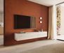 Cuor Lowboard 220 cm Keramik Laminam® Travertino Bianco Creme-Weiß 1 porte 2 tiroirs suspendu