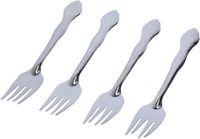 Merkloos Dessertvork - 4x stuks - zilver - krullen - 18 cm - dessert - vaatwasser bestendig