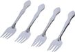 Merkloos Dessertvork - 4x stuks - zilver - krullen - 18 cm - dessert - vaatwasser bestendig