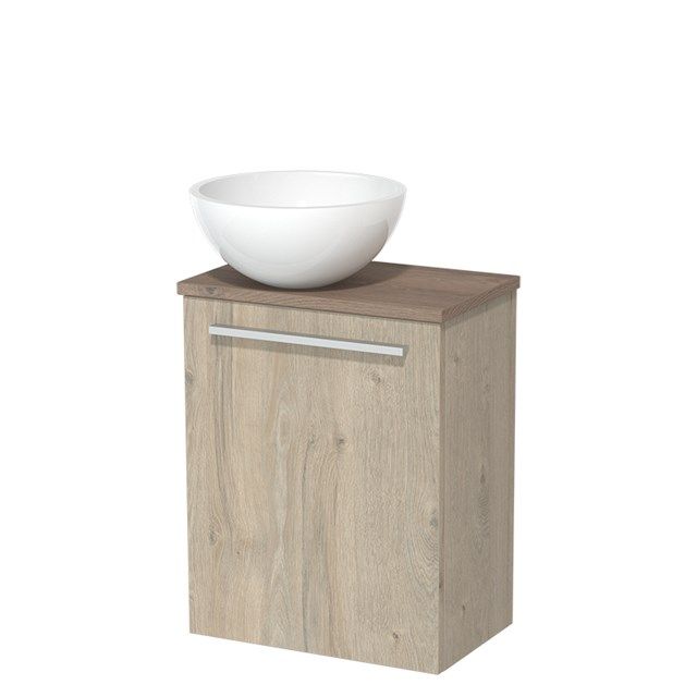 Maxaro Modulo Toiletmeubel 41 cm Lichtgrijs Eiken Middenbruin Eiken