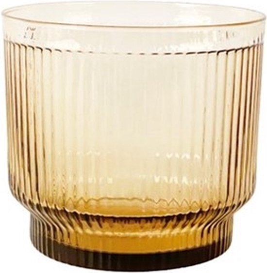 XLBoom Lima Schaal Large - Rond - Glas - Licht Amber - &#216; 21 cm