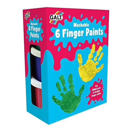 Galt Toys 6 Vingerverven Wasbaar, Vingerverf voor Peuters, Leeftijden 2 Jaar Plus