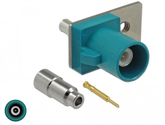 Delock FAKRA Z plug spring pin for soldering 1 prepunched hole