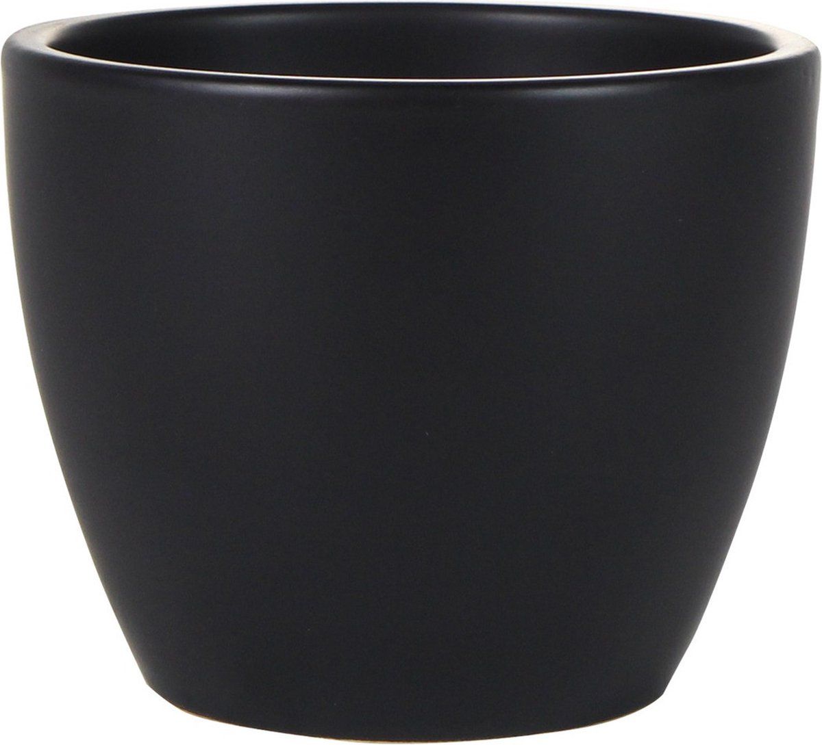 Steege Plantenpot/bloempot Zwart Ø13 cm - Glanzend - Keramiek - Scandinavisch