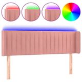 VidaXL Hoofdbord Roze 147x16x78/88 cm Polyester Hout