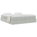 vidaXL Opbergbed met matras, lichtgrijs, 180 x 200 cm, fluweel