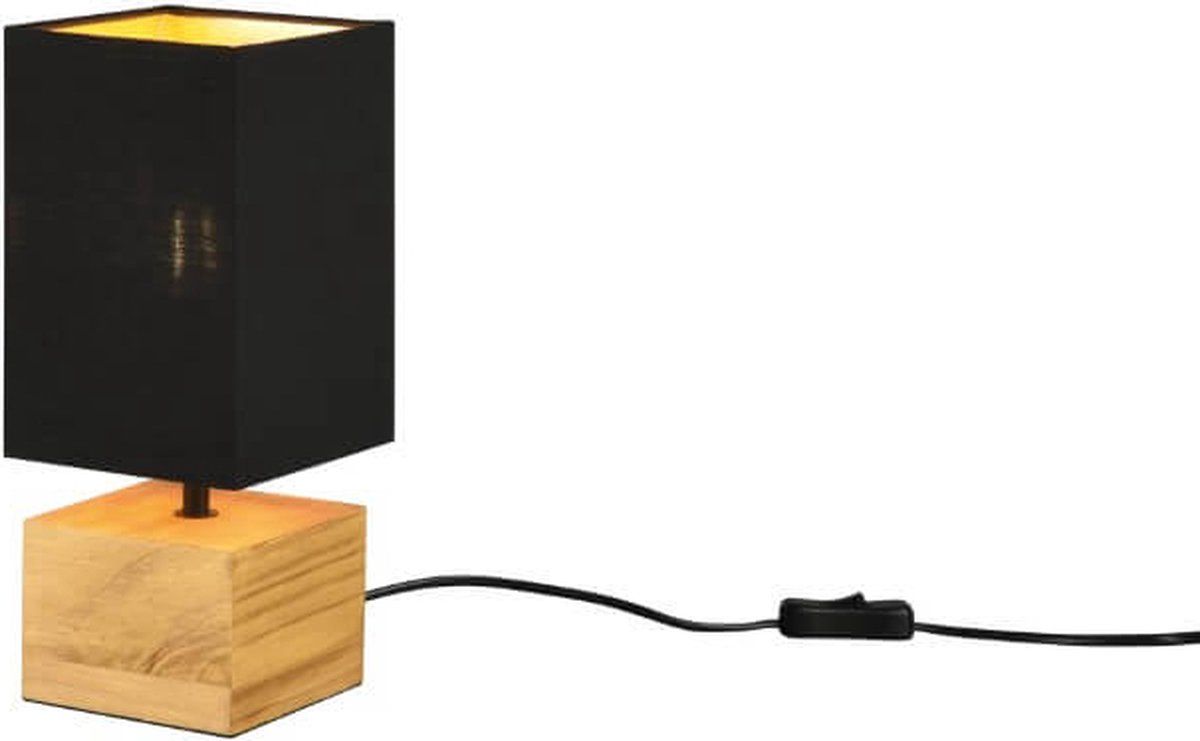 Reality Woody Tafellamp - Zwart/Bruin - E14 - Hout