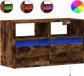 vidaXL TV-wandmeubel met LED-verlichting, gerookt eikenhout, 80x31x45 cm