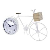Well Home tafelklok, fietsdesign, metaal, wit, 33,5 x 8 x 23,5 cm