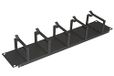 Kabelrail voor kasten 19" 2 eenheden 5 ringen kleur zwart metaal