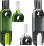 Brosse de nettoyage multifonctionnelle 3-en-1 - Gris/Vert - Plastique