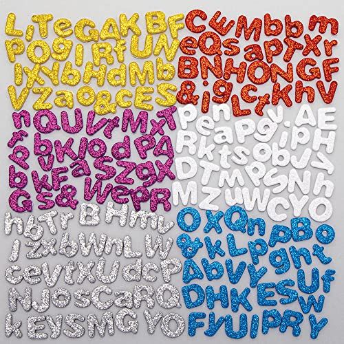 Baker Ross Royalty Glitter Foam Letters - Pack van 870, ambachtelijke benodigdheden, (PJ134)
