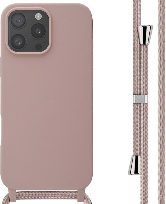 imoshion Siliconen hoesje met koord voor de Apple iPhone 16 Pro Max - Sand Pink