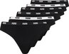 Puma 6-Pack Women's Thongs - Cotton - Black
