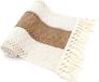 Tafelloper, macramé, boho, tafelloper, katoen, linnen, beige, bruin, bruiloft, tafeldecoratie voor verjaardagen, communie, eetkamer, feest, vakantie, decoratie, afwasbaar, 30 x 160 cm